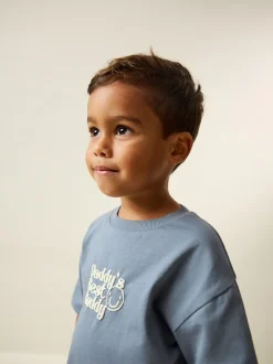 Next - Petit t-shirt graphique à manches courtes (3mois à7ans) Le meilleur compagnon bleu du papa Sale