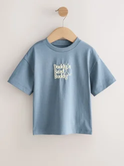 Next - Petit t-shirt graphique à manches courtes (3mois à7ans) Le meilleur compagnon bleu du papa Sale