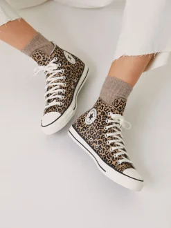 Converse Leopard Marron - Baskets Chuck Taylor en daim sur l’ensemble Clearance