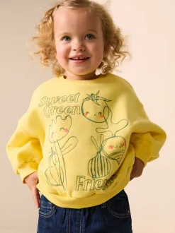 Next - Sweat à col ras du cou (3mths-7yrs) Légumes jaunes Clearance