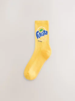Next Licence Fanta Lemon - Lot de 2 paires de socquettes en maille côtelée Outlet
