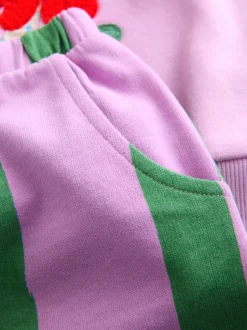 Next - Ensemble Sweat-shirt et jogging Coupe ballon (3mois -7ans) Licorne à rayures roses Discount