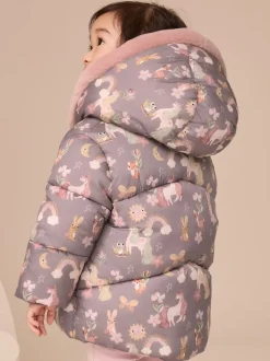 Next Licorne Damson - Manteau rembourré résistant à la douche avec bordure en fausse fourrure (3mois7ans) Best