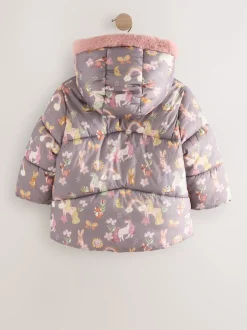 Next Licorne Damson - Manteau rembourré résistant à la douche avec bordure en fausse fourrure (3mois7ans) Best