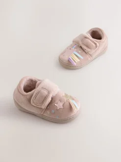 Next Licorne rose - Chaussons doublés confortables avec semelle cupsole Outlet