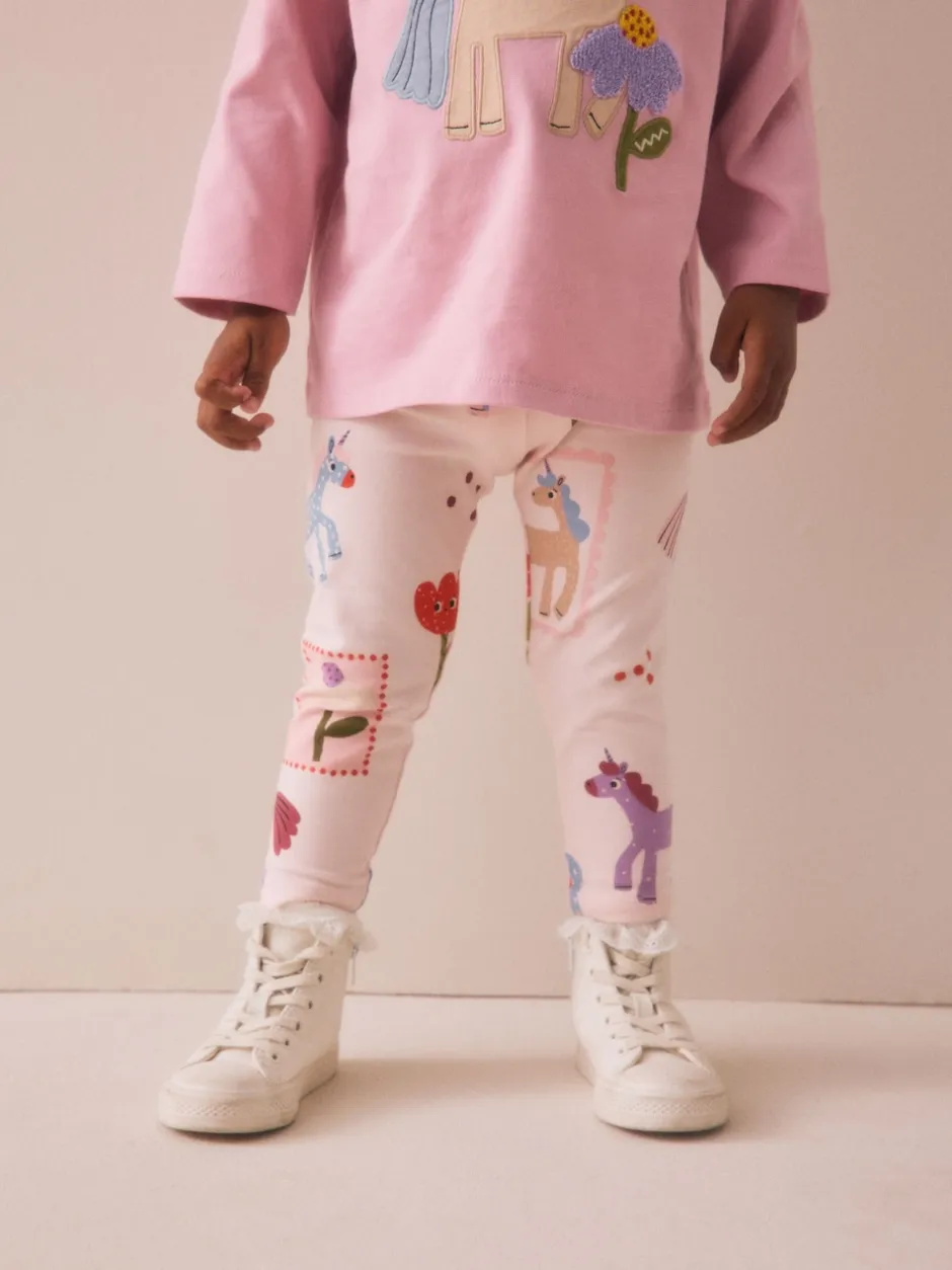 Next Licorne rose - Lot de 3 leggings (3mois-7ans) Outlet