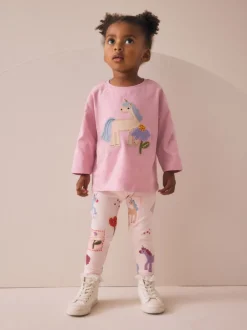 Next Licorne rose - Lot de 3 leggings (3mois-7ans) Outlet