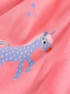 Next - Robe côtelée à manches longues (3mois-7ans) Licorne rose Hot