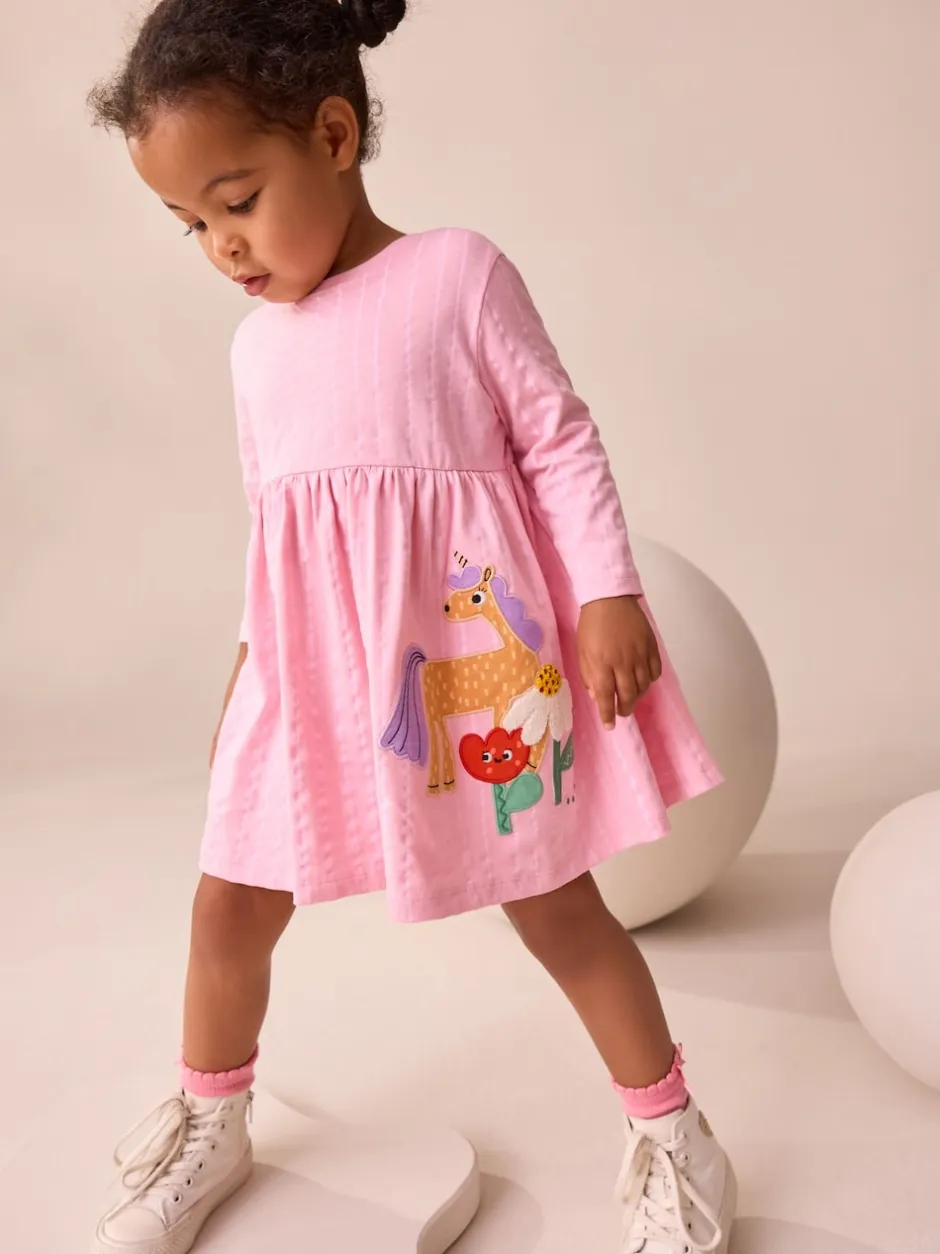 Next - Robe ornée à manches longues (3mois7ans) Licorne rose Discount