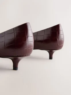 Next Lie-de-vin - Chaussures à talons Forever Comfort® en cuir à bout pointu Discount