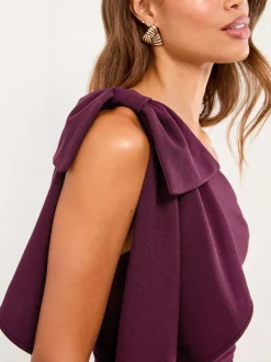 Lipsy Lie-de-vin - Combinaison  asymétrique avec nœud Clearance