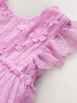 Next lilas - Robe de fleur en maille (3-16ans) Discount