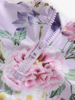 Next Lilas violet à fleurs - Ensemble de natation Sunsafe (3mths-7yrs) Outlet