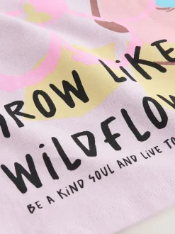 Next Lilas violet à fleurs - Ensemble t-shirt et short cycliste (3-16ans) New