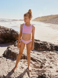 Next Lilas Violet Hibiscus Effet froissé - Bikini (3-16ans) Online