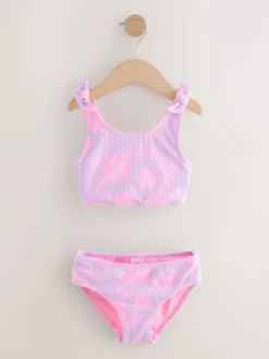 Next Lilas Violet Hibiscus Effet froissé - Bikini (3-16ans) Online
