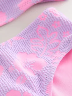 Next Lilas Violet Hibiscus Effet froissé - Bikini (3-16ans) Online