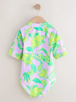 Next Lilas violet tropical - Maillot de bain Sunsafe à manches courtes (3mois à16ans) Online