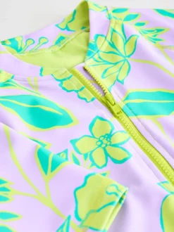 Next Lilas violet tropical - Maillot de bain Sunsafe à manches courtes (3mois à16ans) Online