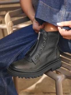 Linzi bottes militaires de lancement avec détail zippé sur le devant Discount