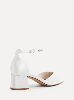 Linzi Mariage Jordanna Low Block Court talons With Embellished Ankle Strap Hot