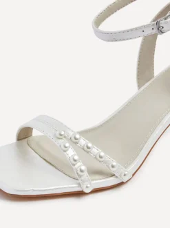 Linzi talons carrés ornés de perles Adelaide de mariée Discount