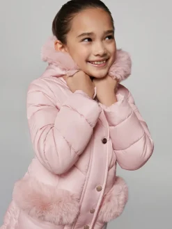 Lipsy Doudoune matelassée à bordure en fausse fourrure d’épaisseur moyenne (5-16ans) Hot