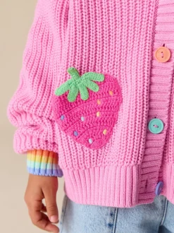 Little Bird by Jools Oliver Cardigan en maille à col en V et fraise Sale