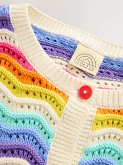 Little Bird by Jools Oliver Cardigan en maille à rayures ondulées pastel Hot