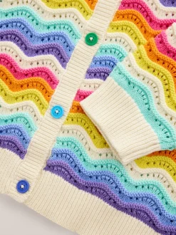 Little Bird by Jools Oliver Cardigan en maille à rayures ondulées pastel Hot