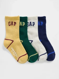 Gap Logo bleu et blanc - Chaussettes Col rond 4-Lot (nouveau-né de5ans) Sale
