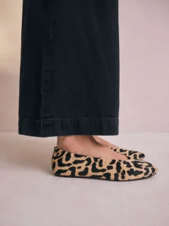 Next Léopard - Ballerines bout rond en cuir Sale