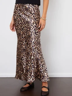 Threadbare Léopard - Maxi Satin Slip Jupes Sale