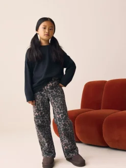 Next Léopard chocolat - Jeans à jambe large (3-16ans) Online