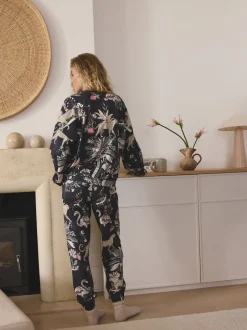 Next Léopard gris anthracite - Pyjama à manches longues Outlet