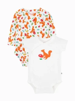 Frugi Lot de 2 bodys Shay blancs Online