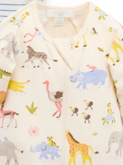 Purebaby Lot de 2 Combinaison de nuit zippés Hot