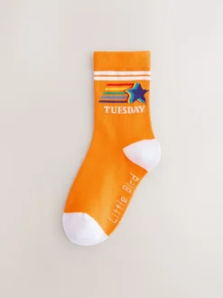 Little Bird by Jools Oliver Lot de 7 paires de chaussettes Bright Arc-en-ciel Days Of The Week Clearance