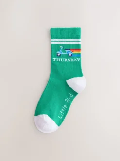Little Bird by Jools Oliver Lot de 7 paires de chaussettes Bright Arc-en-ciel Days Of The Week Clearance