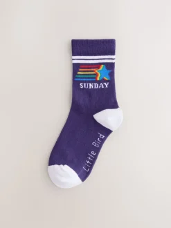 Little Bird by Jools Oliver Lot de 7 paires de chaussettes Bright Arc-en-ciel Days Of The Week Clearance