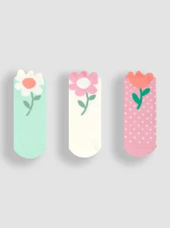 Jojo Maman Bébé Lot de 3chaussettes à fleurs