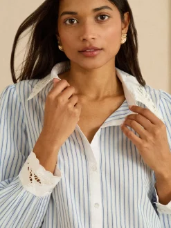 Love & Roses chemise boutonnée à manches longues avec col en dentelle Hot