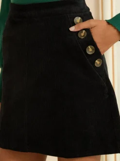 Love & Roses jupe courte en velours côtelé New