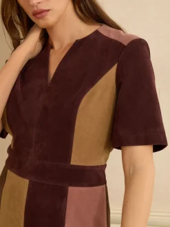 Love & Roses robe courte en faux daim mélangé Discount