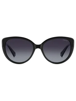 Polaroid Lunettes de soleil noires œil de chat avec ornements bijoux Clearance