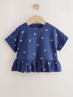 Next - T-shirt péplum à manches courtes (3mois-7ans) Macareux moine bleu marine Hot