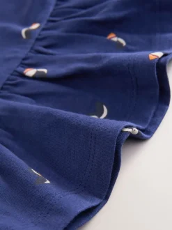 Next - T-shirt péplum à manches courtes (3mois-7ans) Macareux moine bleu marine Hot