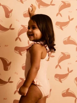 Mori Maillot de bain KIDLY By en seersucker à volants Sale