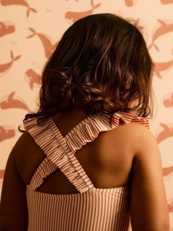 Mori Maillot de bain KIDLY By en seersucker à volants Sale