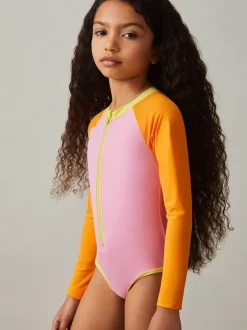 Reiss Maillot de bain Sally à manches longues et motif color-block Outlet